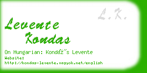 levente kondas business card